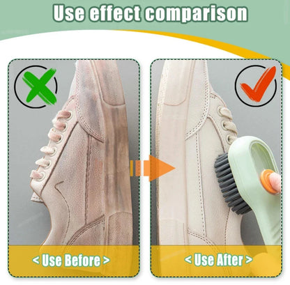 1/2pcs Shoes Brush Automatic Liquid Discharge Multifunction Press Out Shoes Cleaner Soft Bristles Clothes Brushes Cleaning Tool