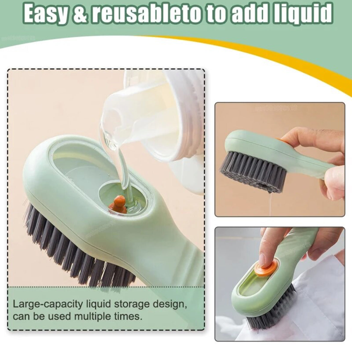 1/2pcs Shoes Brush Automatic Liquid Discharge Multifunction Press Out Shoes Cleaner Soft Bristles Clothes Brushes Cleaning Tool