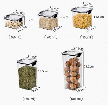 sealed plastic food storage box cereal cand dried jars with lids fridge storageTank containers household itiems kitchen organizer